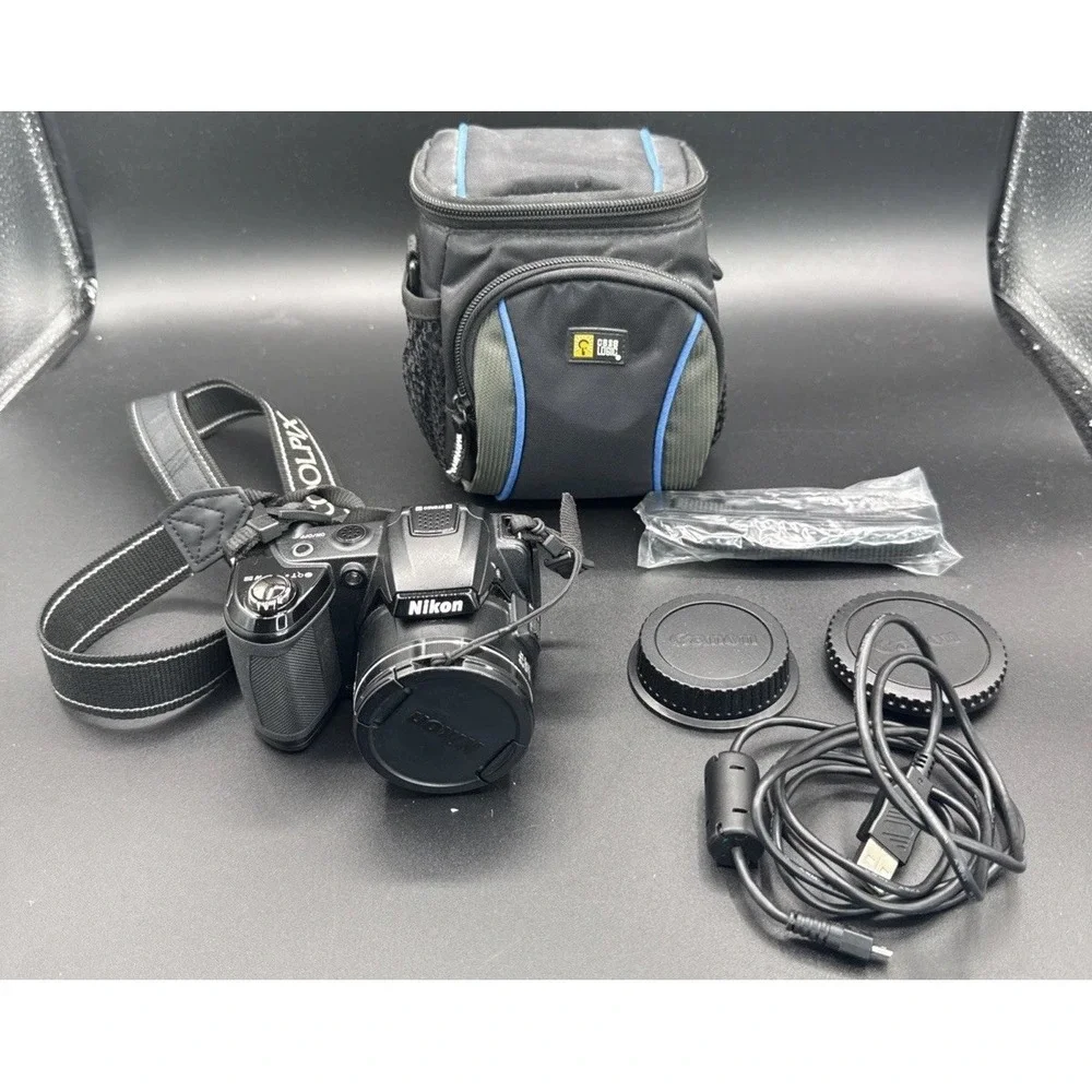 Nikon COOLPIX L120 14.1MP Digital Bridge Camera - Black - W/ Case - TESTED